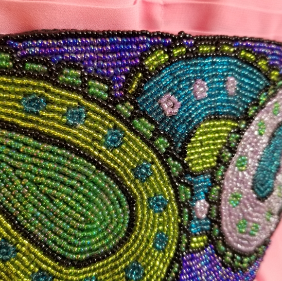 Vintage Hand Beaded Adjustable Belt - Picture 4 of 17